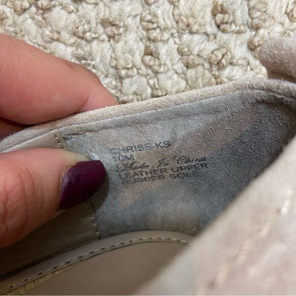 Brand New Donald Pilner Open Toe Wedge Espadrille Sandals Beige Suede Size 10 - Picture 2 of 11